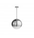 Ficato 30cm Globe Pendant Ceiling Light Smoke Glass Chrome Aluminium LED E27-1