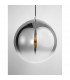 Ficato 30cm Globe Pendant Ceiling Light Smoke Glass Chrome Aluminium LED E27-2