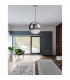 Ficato 40cm Globe Pendant Ceiling Light Smoke Glass Chrome Aluminium LED E27-2