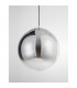 Ficato 40cm Globe Pendant Ceiling Light Smoke Glass Chrome Aluminium LED E27-3