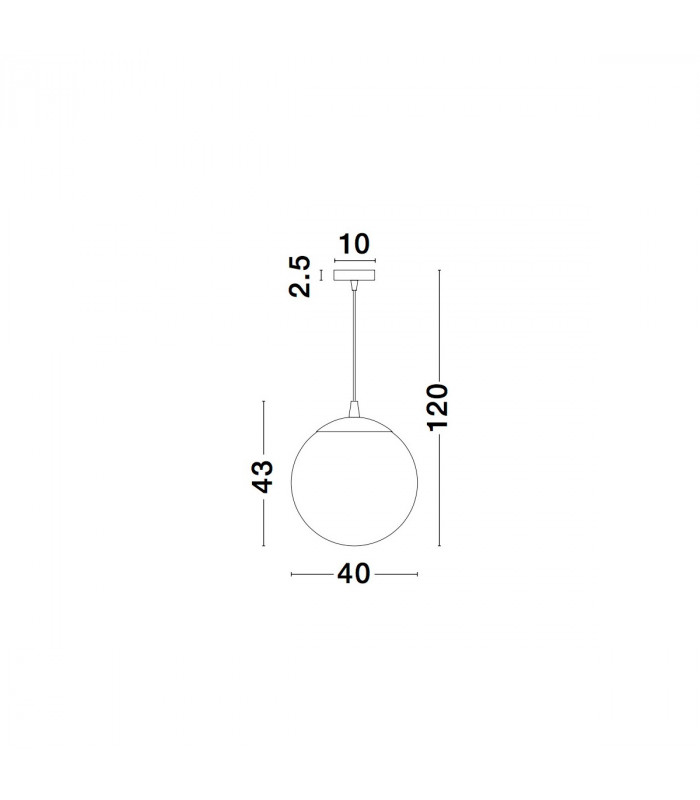 Ficato 40cm Globe Pendant Ceiling Light Smoke Glass Chrome Aluminium LED E27-5