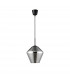 Veiro 23cm Dome Pendant Ceiling Light Chrome Glass Black Metal Black Fabric Wire LED E27-1