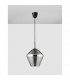 Veiro 23cm Dome Pendant Ceiling Light Chrome Glass Black Metal Black Fabric Wire LED E27-4