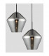 Veiro 23cm Dome Pendant Ceiling Light Chrome Glass Black Metal Black Fabric Wire LED E27-5