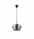 Veiro 30cm Dome Pendant Ceiling Light Chrome Glass Black Metal Black Fabric Wire LED E27-1