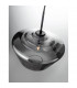 Veiro 30cm Dome Pendant Ceiling Light Chrome Glass Black Metal Black Fabric Wire LED E27-2