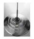 Veiro 30cm Dome Pendant Ceiling Light Chrome Glass Black Metal Black Fabric Wire LED E27-6
