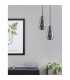 Veiro 17cm Dome Pendant Ceiling Light Chrome Glass Black Metal Black Fabric Wire LED E27-2