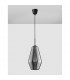 Veiro 17cm Dome Pendant Ceiling Light Chrome Glass Black Metal Black Fabric Wire LED E27-3