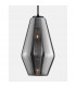Veiro 17cm Dome Pendant Ceiling Light Chrome Glass Black Metal Black Fabric Wire LED E27-5