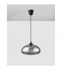 Savaz 28cm Dome Pendant Ceiling Light Chrome Glass Black Metal Black Fabric Wire LED E27-3
