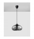 Savaz 28cm Dome Pendant Ceiling Light Chrome Glass Black Metal Black Fabric Wire LED E27-4