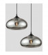 Savaz 28cm Dome Pendant Ceiling Light Chrome Glass Black Metal Black Fabric Wire LED E27-5