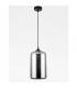 Savaz 17.5cm Dome Pendant Ceiling Light Chrome Glass Black Metal Black Fabric Wire LED E27-3