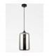 Savaz 17.5cm Dome Pendant Ceiling Light Chrome Glass Black Metal Black Fabric Wire LED E27-4