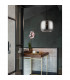 Savaz 28cm Dome Pendant Ceiling Light Chrome Glass Black Metal Black Fabric Wire LED E27-2