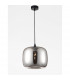 Savaz 28cm Dome Pendant Ceiling Light Chrome Glass Black Metal Black Fabric Wire LED E27-3