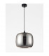 Savaz 28cm Dome Pendant Ceiling Light Chrome Glass Black Metal Black Fabric Wire LED E27-4
