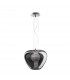 Nala Dome Pendant Ceiling Light Chrome Aluminium Smoke Glass LED E27-1