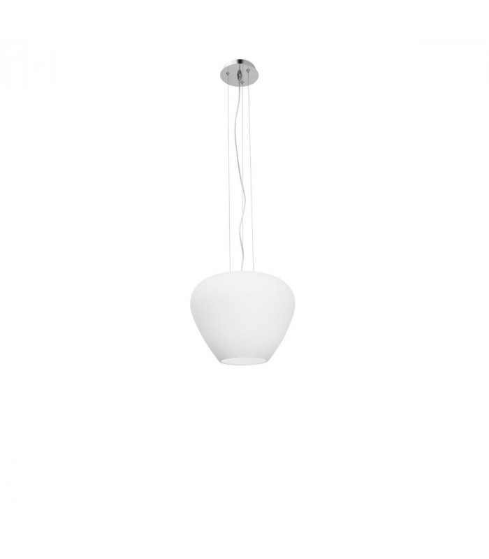 Nala Dome Pendant Ceiling Light Chrome Aluminium Opal Glass LED E27-1