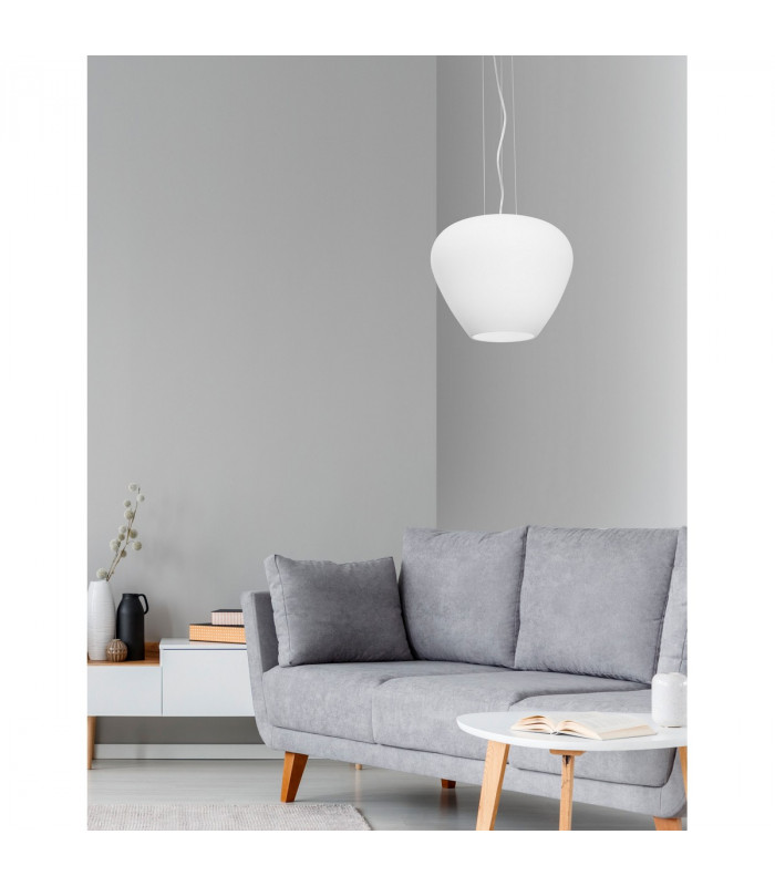 Nala Dome Pendant Ceiling Light Chrome Aluminium Opal Glass LED E27-2