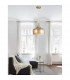 Bel Dome Pendant Ceiling Light Amber Glass Chrome Metal Clear LED E27-2