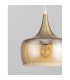 Bel Dome Pendant Ceiling Light Amber Glass Chrome Metal Clear LED E27-4