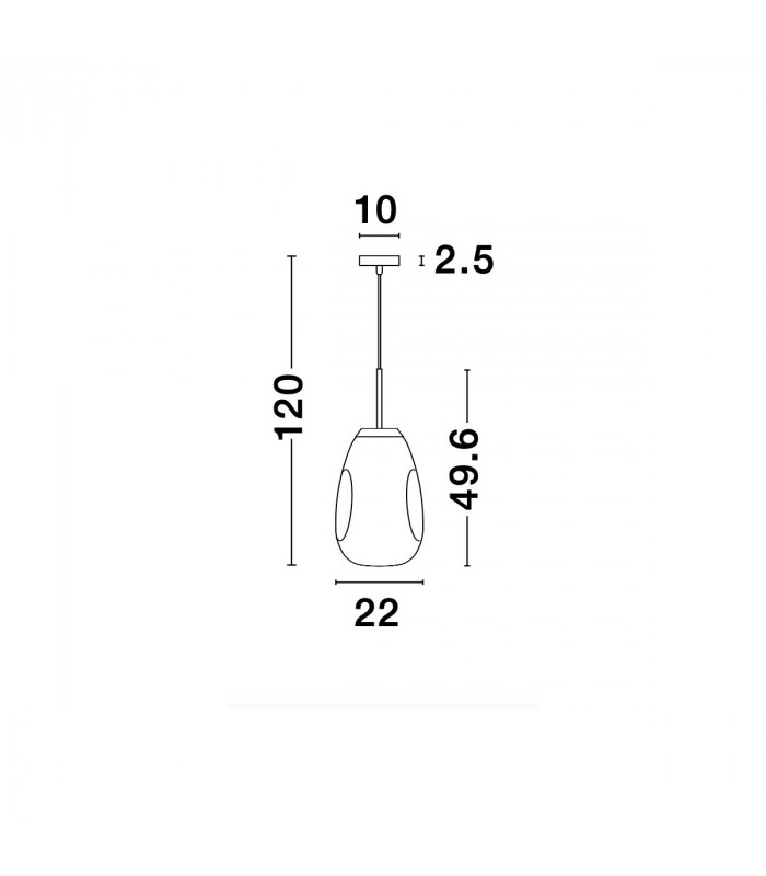 Lava 22cm Pendant Ceiling Light Chrome Metal Handmade Chrome Glass LED E27-6