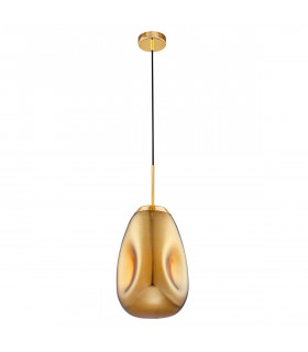 Lava 22.5cm Pendant Ceiling Light Gold Metal Handmade Gold Glass LED E27-1