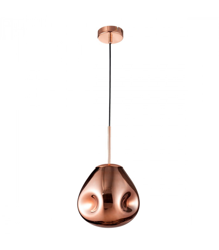Lava 25cm Pendant Ceiling Light Copper Metal Handmade Copper Glass LED E27-1