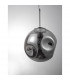 Mayan Pendant Ceiling Light Chrome Metal Smoky Grey Glass LED E27-3