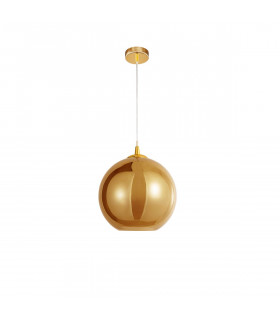 Nazio 25cm Dome Pendant Ceiling Light Gold Glass Chrome Aluminium LED E27-1