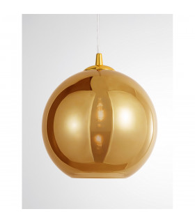 Nazio 25cm Dome Pendant Ceiling Light Gold Glass Chrome Aluminium LED E27-2
