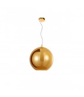 Nazio 35cm Dome Pendant Ceiling Light Gold Glass Chrome Aluminium LED E27-1