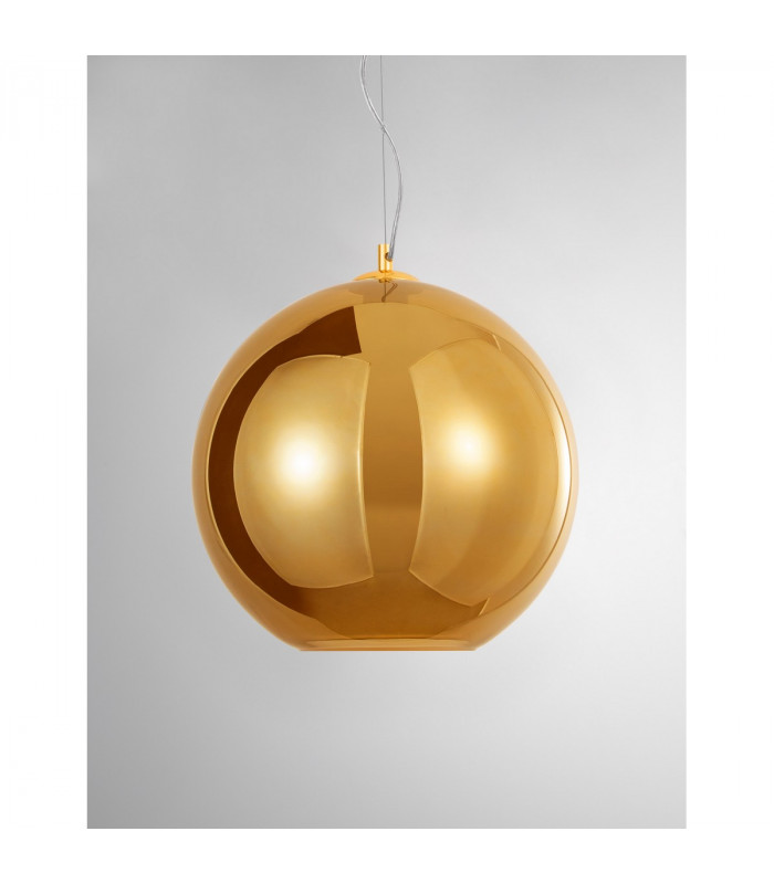 Nazio 35cm Dome Pendant Ceiling Light Gold Glass Chrome Aluminium LED E27-3