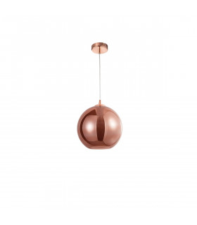 Nazio 25cm Dome Pendant Ceiling Light Copper Glass Chrome Aluminium LED E27-1