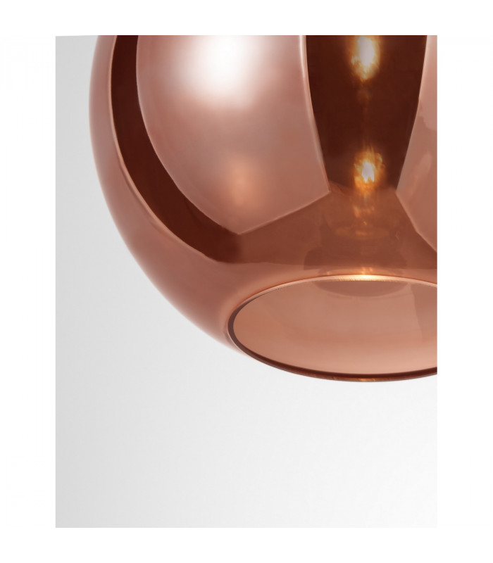 Nazio 25cm Dome Pendant Ceiling Light Copper Glass Chrome Aluminium LED E27-3