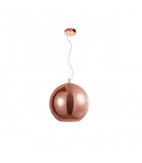 Nazio 35cm Dome Pendant Ceiling Light Copper Glass Chrome Aluminium LED E27-1