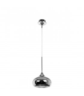 Cioto Dome Pendant Ceiling Light Metal Chrome Outside White Chrome Inside LED E14-1