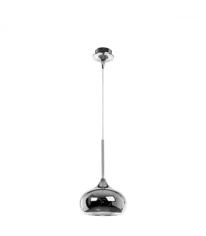 Cioto Dome Pendant Ceiling Light Metal Chrome Outside White Chrome Inside LED E14-1