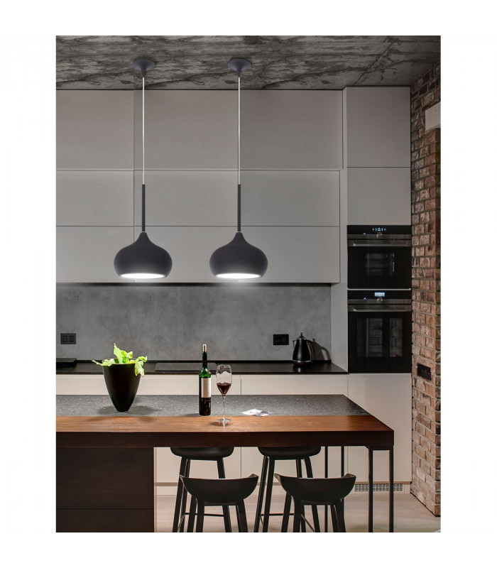 Cioto Dome Pendant Ceiling Light Metal Rose Gold Outside White Chrome Inside LED E14-2