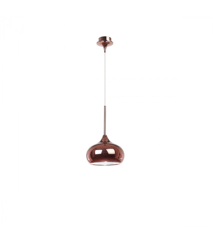 Cioto Dome Pendant Ceiling Light Metal Matt Black Outside White Chrome Inside LED E14-1