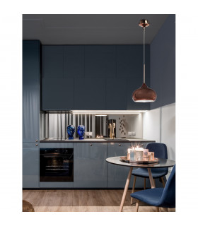 Cioto Dome Pendant Ceiling Light Metal Matt Black Outside White Chrome Inside LED E14-2