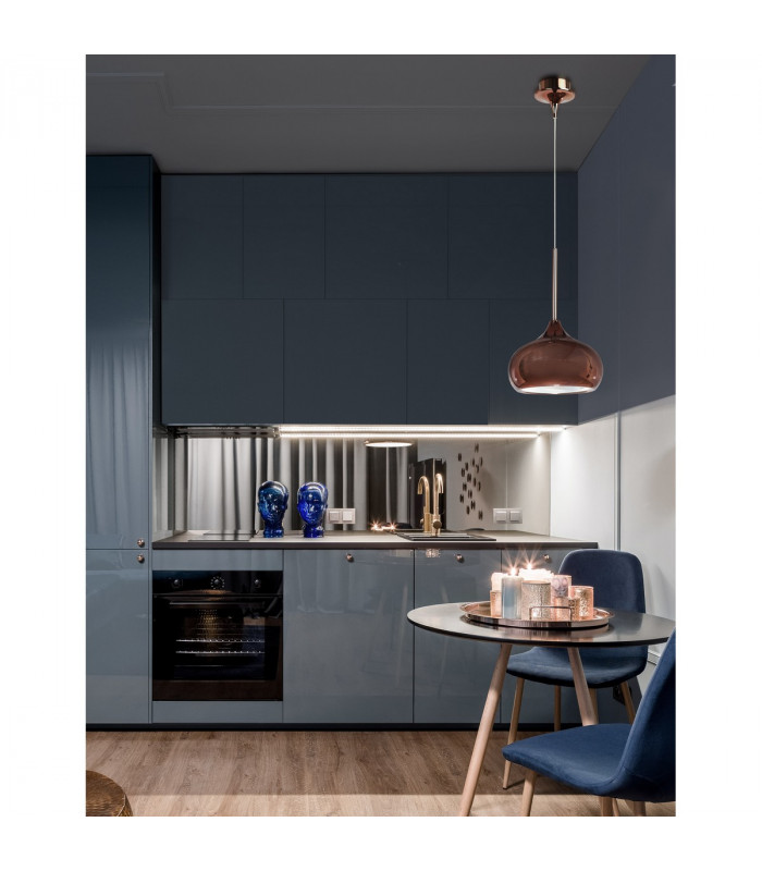 Cioto Dome Pendant Ceiling Light Metal Matt Black Outside White Chrome Inside LED E14-2