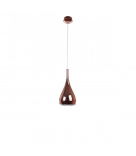 Cioto Dome Pendant Ceiling Light Metal Rose Gold Outside White Chrome Inside LED E27-1