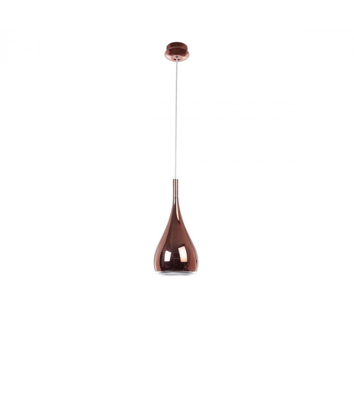 Cioto Dome Pendant Ceiling Light Metal Rose Gold Outside White Chrome Inside LED E27-1