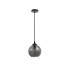 Adelina Dome Pendant Ceiling Light Smoke Glass Black Metal LED E27-1