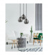 Adelina 3 Light Cluster Pendant Ceiling Light Smoke Glass Black Metal LED E27-2