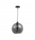 Jerardo Dome Pendant Ceiling Light Smoke Glass Black Metal LED E27-1