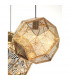 Foggia 32cm Pendant Ceiling Light Gold Stainless Steel Black Fabric Wire LED E27-3